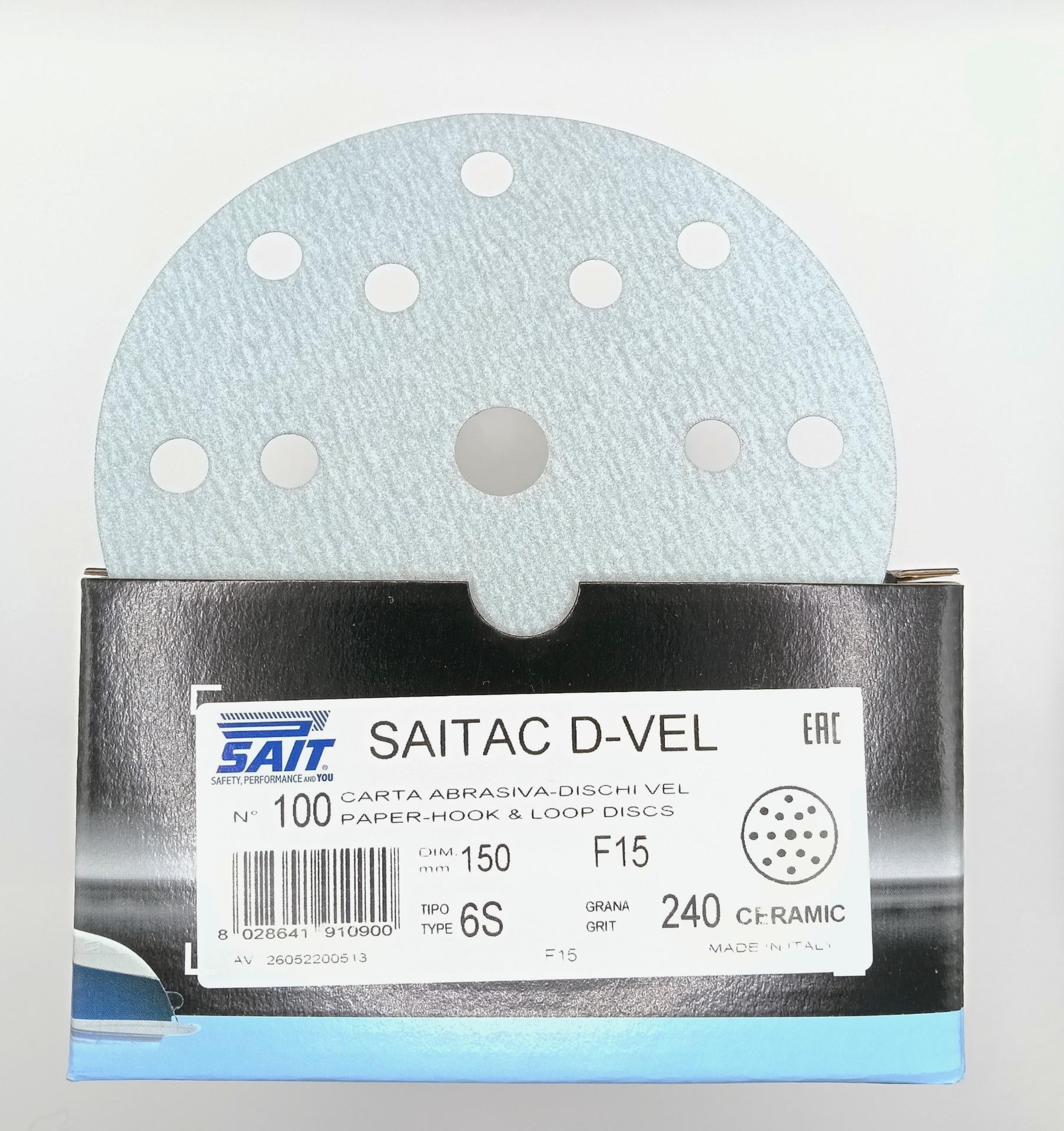 Disc abraziv ceramic Ø150 6S P240 - SAIT